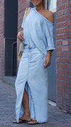 Women's Round Neck Tencel Casual Suit