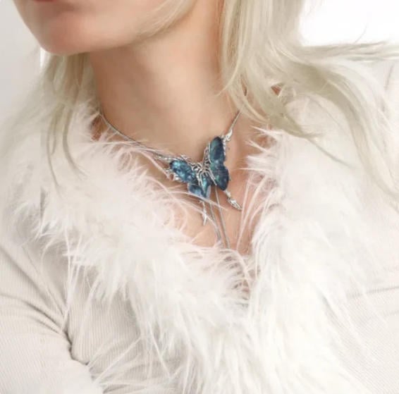 🎁TikTok Last Day Sale - 70% OFF🦋Handmade Vintage butterfly necklace:Interchangeable butterfly pieces