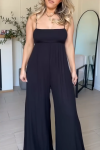 Women's Casual Solid Color Suspender Casual Wide Leg Jumpsuit