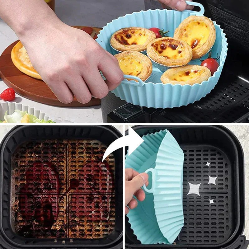 (🌲Early Christmas Sale- 50% OFF) Air Fryer Silicone Baking Tray - good for cleaning