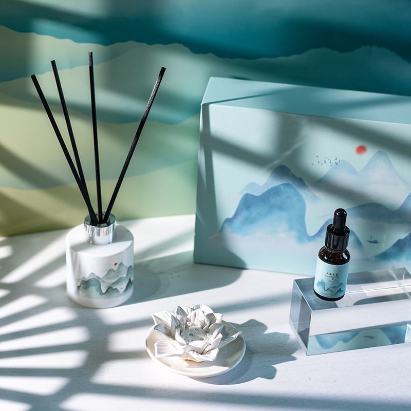 Jasmine Aromatherapy Gift Box Indoor Long-lasting flameless essential oil Diffuser Stone Set with a high-end fragrance Decorative gift