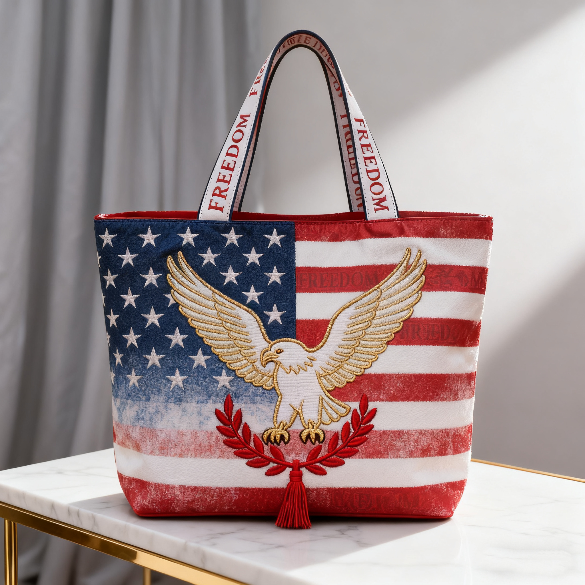 🔴🔵⚪Charlie Kirk Freedom American  Memorial Tote Bag