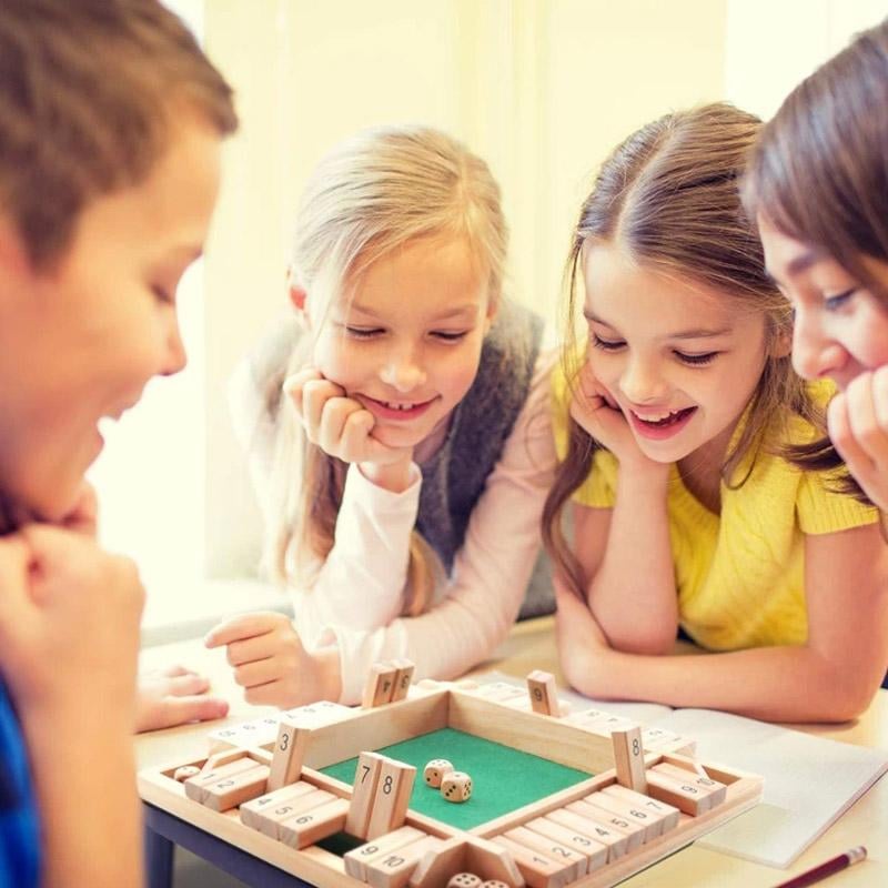 SHUT THE BOX-WOODEN DICE BOARD GAME