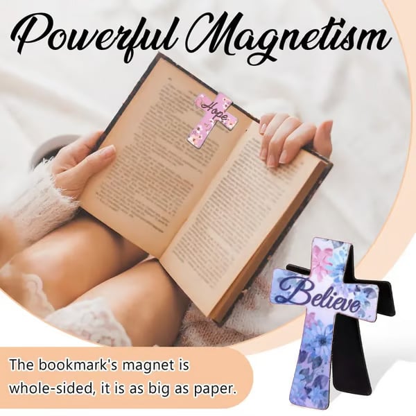 🎁TikTok Last Day Sale - 70% OFF🎉📖16 Pcs Magnetic Cross Bookmarks Gifts for Bible Study, Readers, Teachers, Students🌸✝️