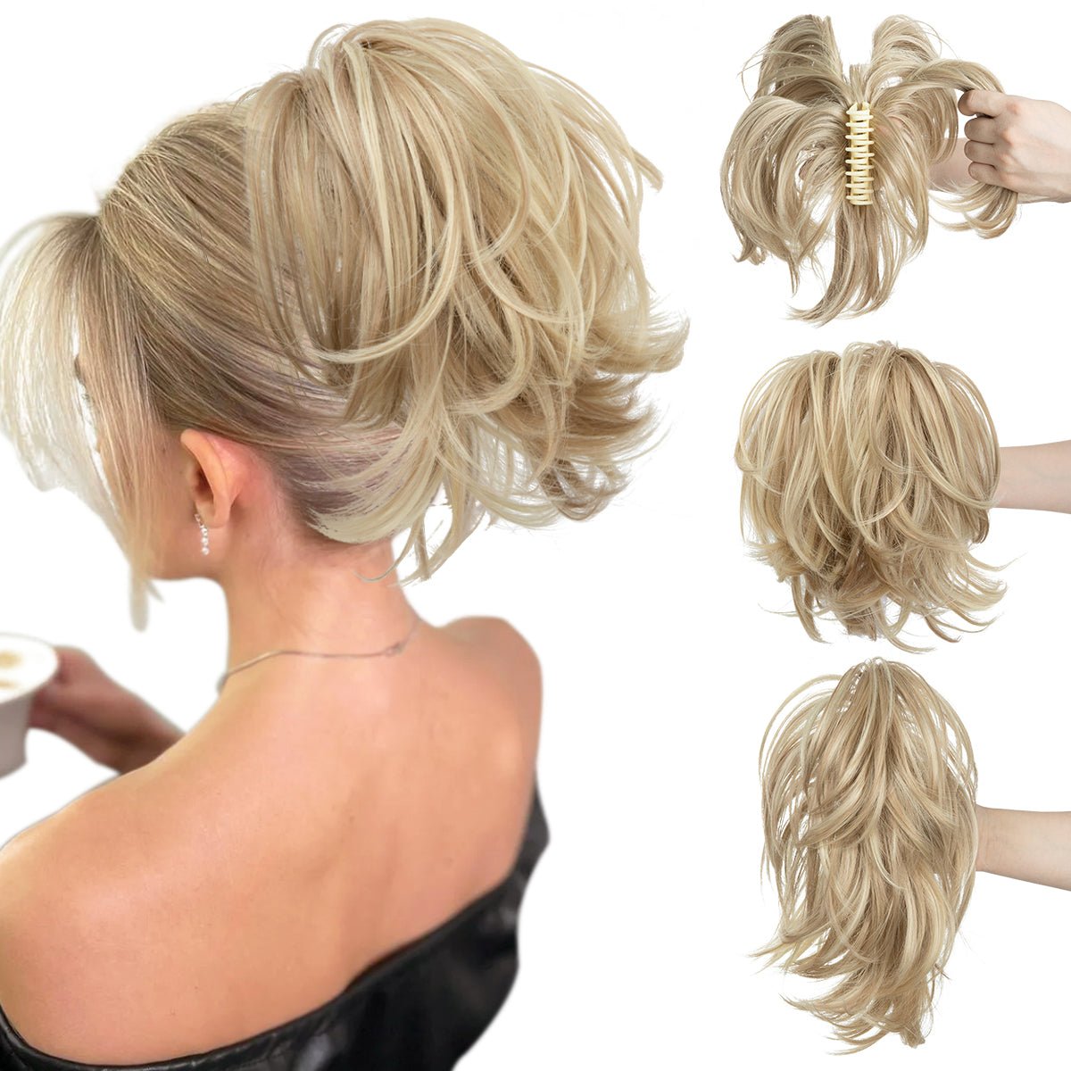 🔥Last Day Promotion 50% OFF💥Synthetic Claw Clip In Ponytail Hair Extensions Diy Hairpiece Hair Bun
