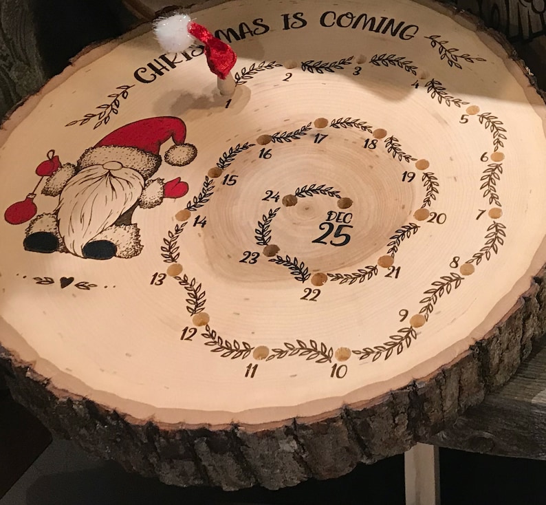 🎅Christmas Countdown - Wood Burned