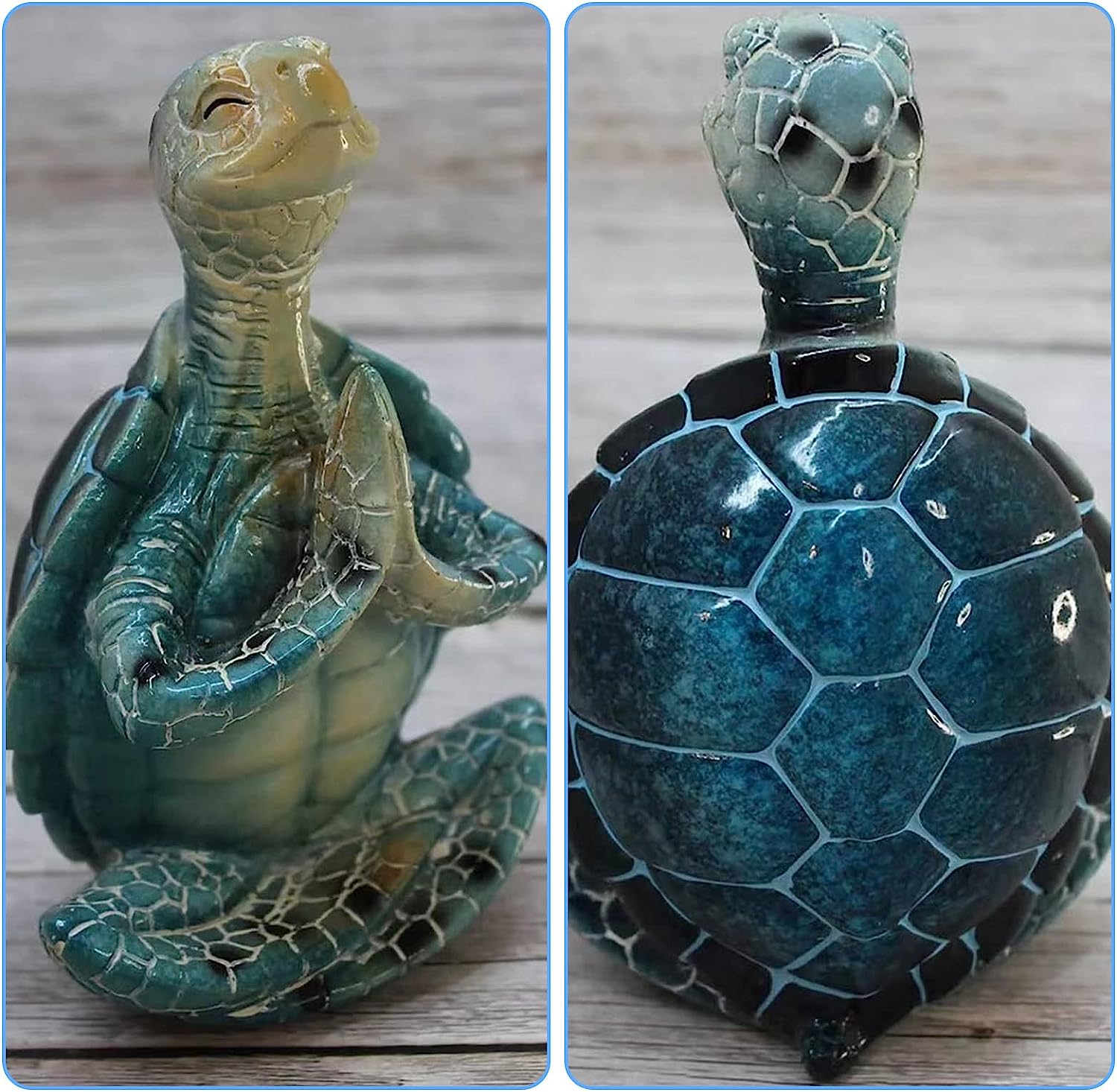 2 Pcs Sea Turtle Meditating Yoga Figurines