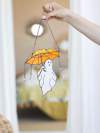 (Last Day Promotion - 70% OFF) Mystical Funny Ghost with Umbrella Stained Glass Suncather