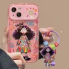 (🔥Last Day Promotion 50% OFF) Creative Graffiti Cute Girl Phone Case with Flip Mirror for iPhone - Buy 2 Free Shipping