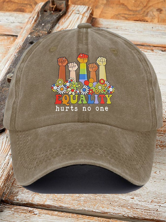 Vintage Equality Hurts No One Print Baseball Cap