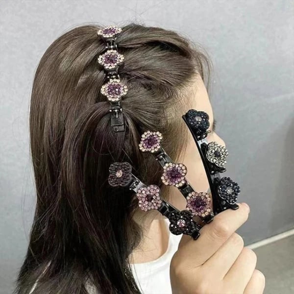 Mother's Day Limited Time Sale 70% OFF💓Sparkling Crystal Stone Braided Hair Clips🔥