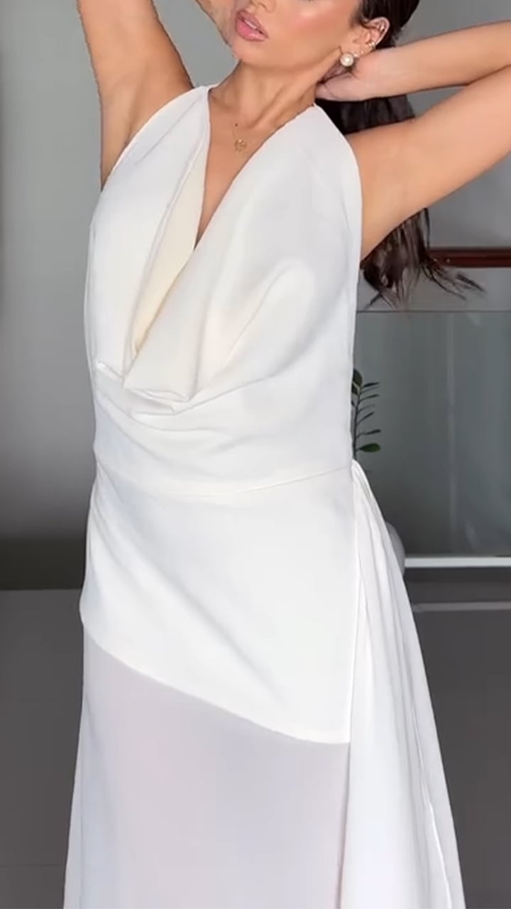 Ladies' Neck Hanging Hollow Elegant Evening Dress