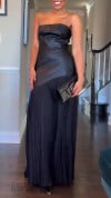 Ladies' Strapless Solid Color Patchwork Temperament Dress