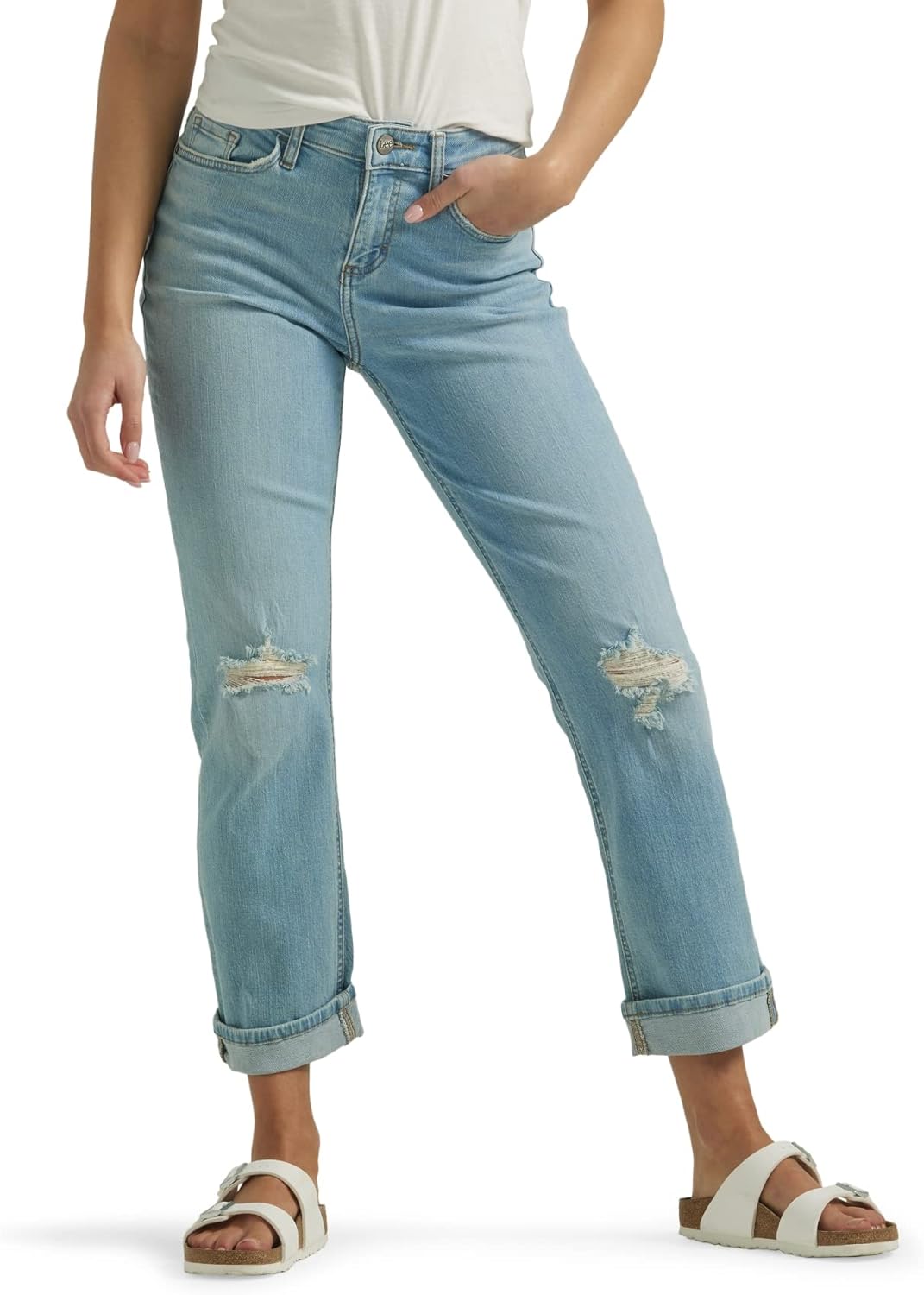 Lee Women's Mid Rise Boyfriend Jean