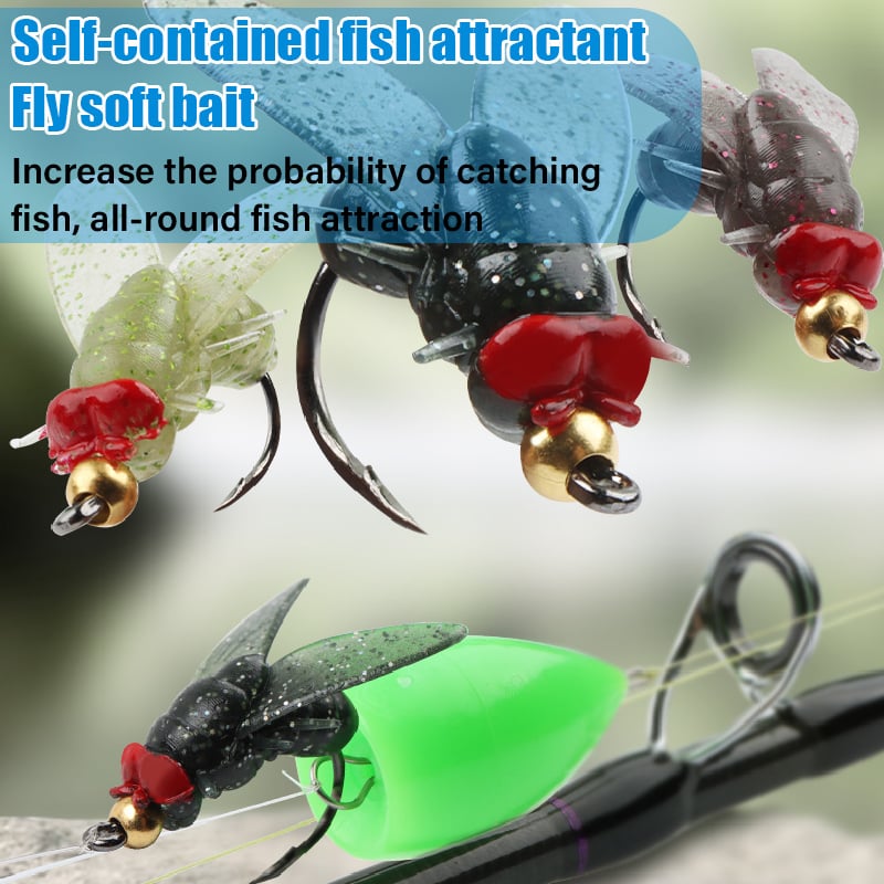 🔥Last Day Clearance Sale 60% OFF🔥Simulated Flies Fishing Attractor Bait Hook