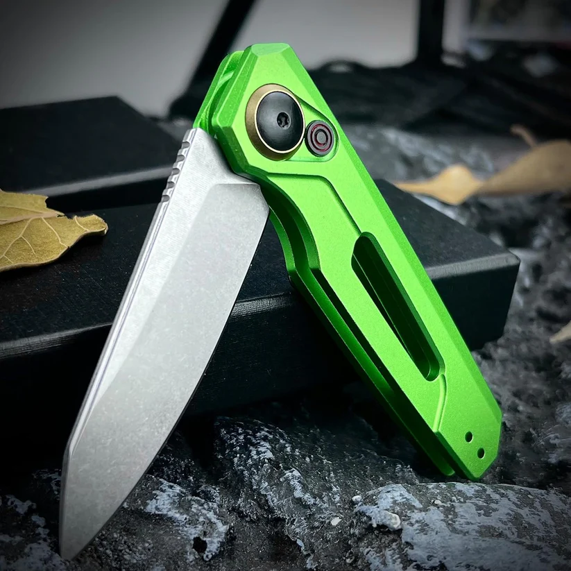 Spring Assist Button Lock Knife, 7550, Stainless Steel