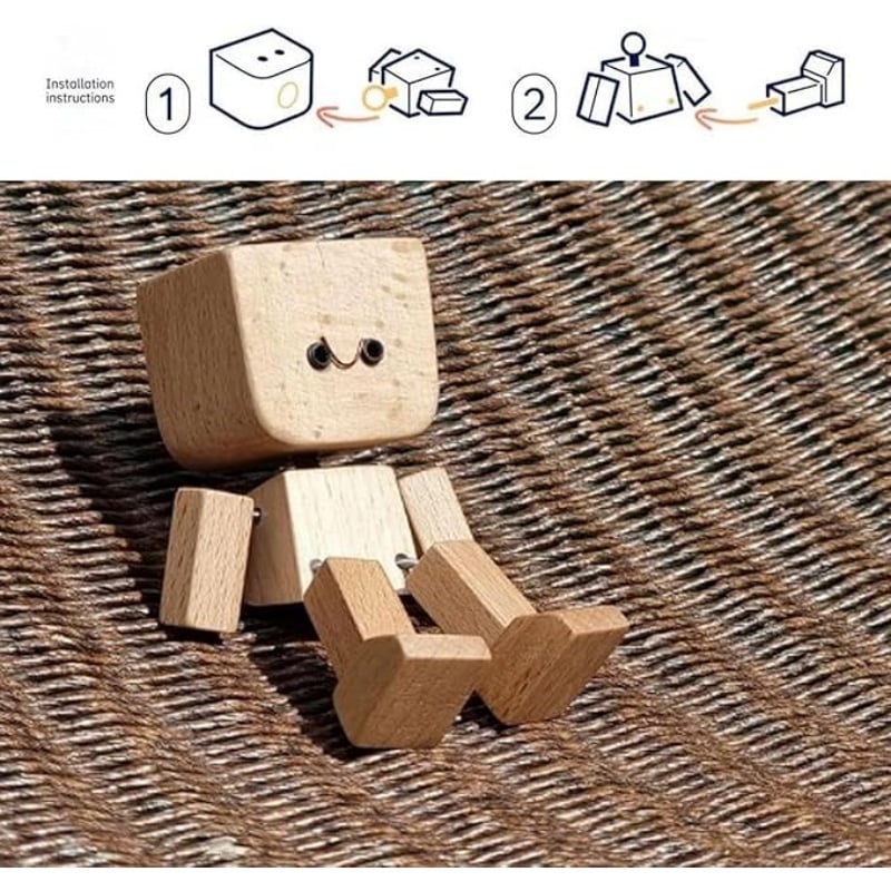 Charming Little Wooden Figure Expression Dancer with 12PCS Magnetic Expressions