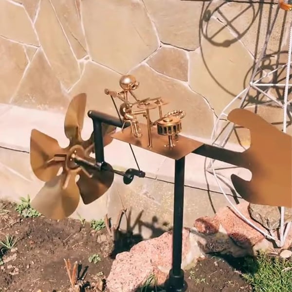 🥁🎸Handmade Metal Rock Band Windmill✨(Includes a 70CM Bracket)
