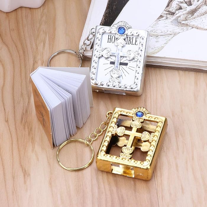 (🔥TikTok Summer SALE)🙏1:12 Mini Bible Flip Book KeyChain