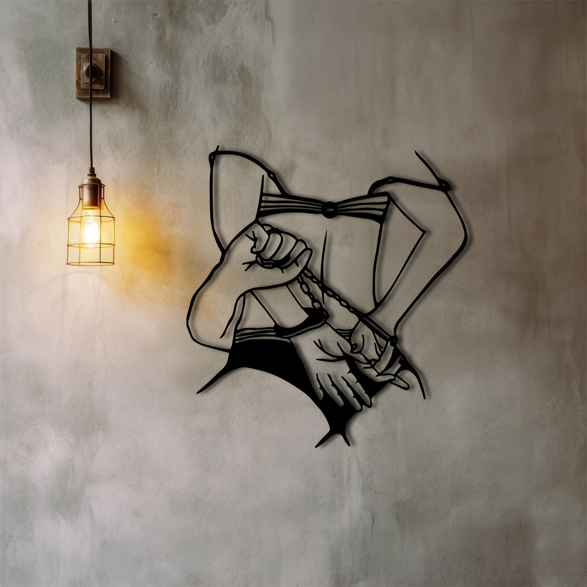 🔥 50% OFF – Celebrate Independence Day in Style! Modern Iron Wall Art – Minimalist Woman & Cat Line Sculpture + Bold Feminine Silhouette for Living Room & Bedroom Decor