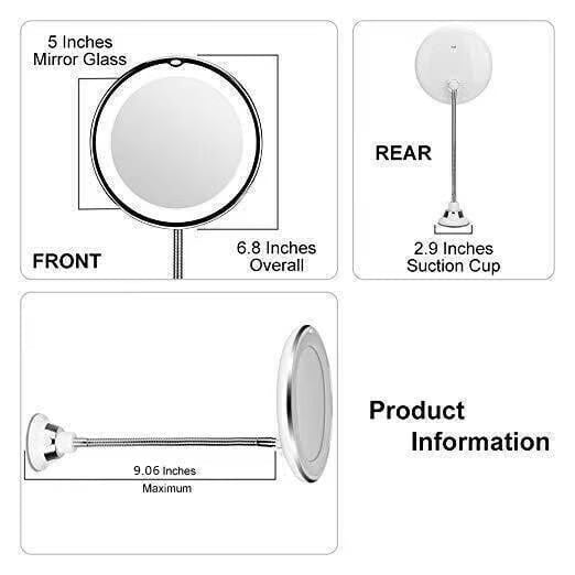 🔥Last Day Promotion 50% OFF🔥360° Flexible Light Up 10X Magnification Makeup Mirror