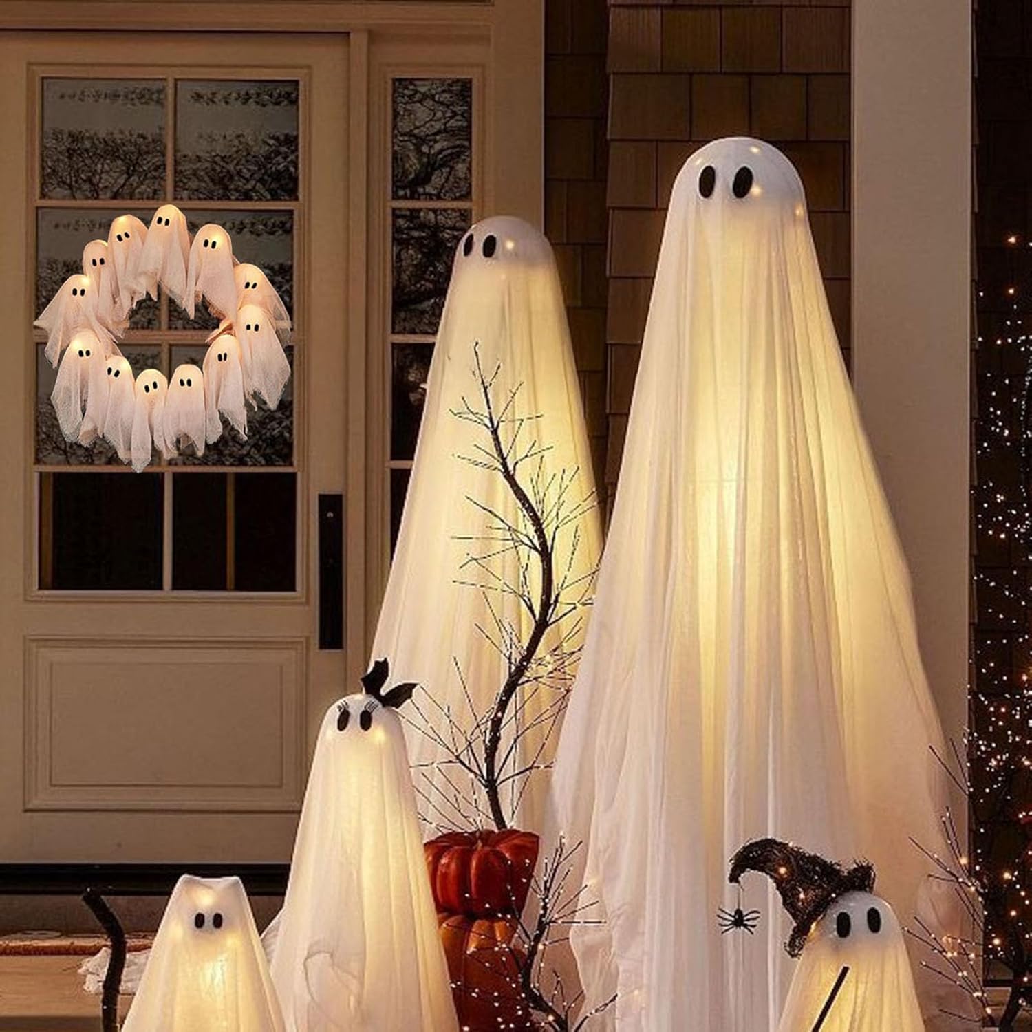 ⏰LAST DAY SALE 50% OFF👻Light-Up Ghost Crew Wreath