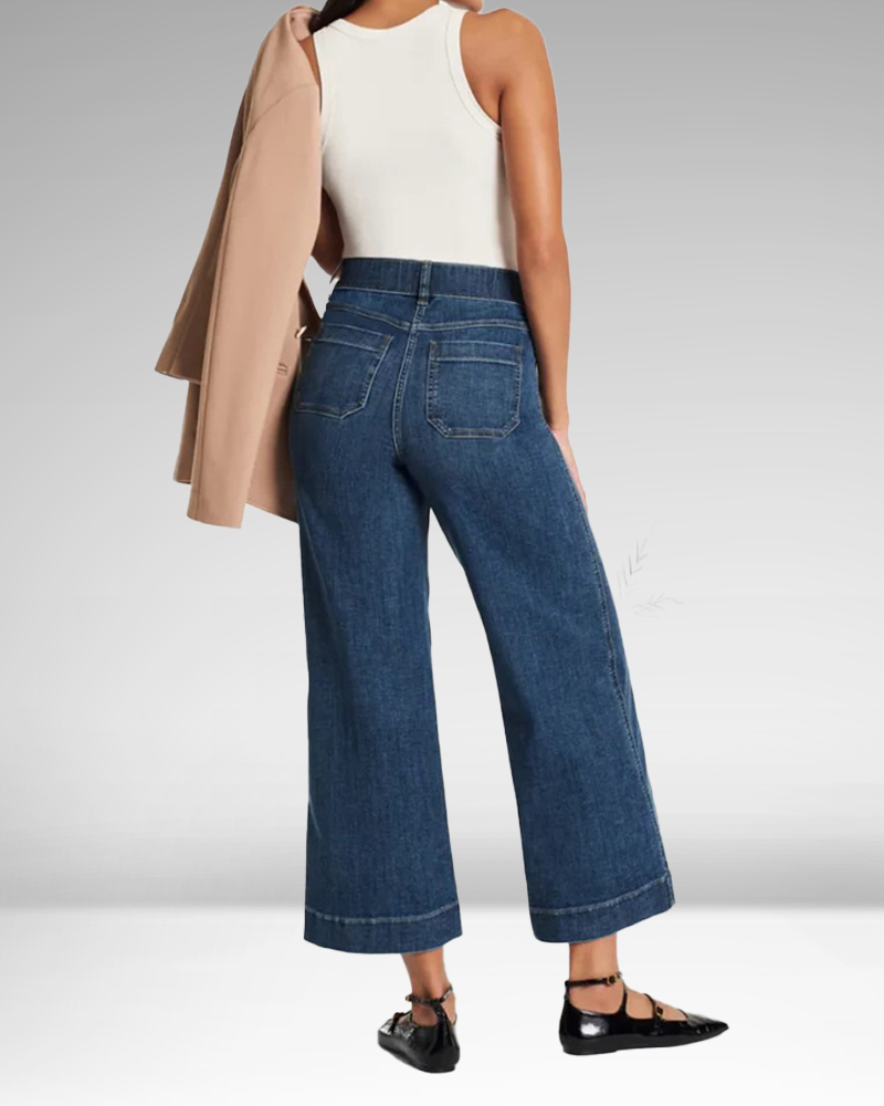 🔥Cropped Wide-Leg Patch Pocket Jeans (Buy 2 Free Shipping)