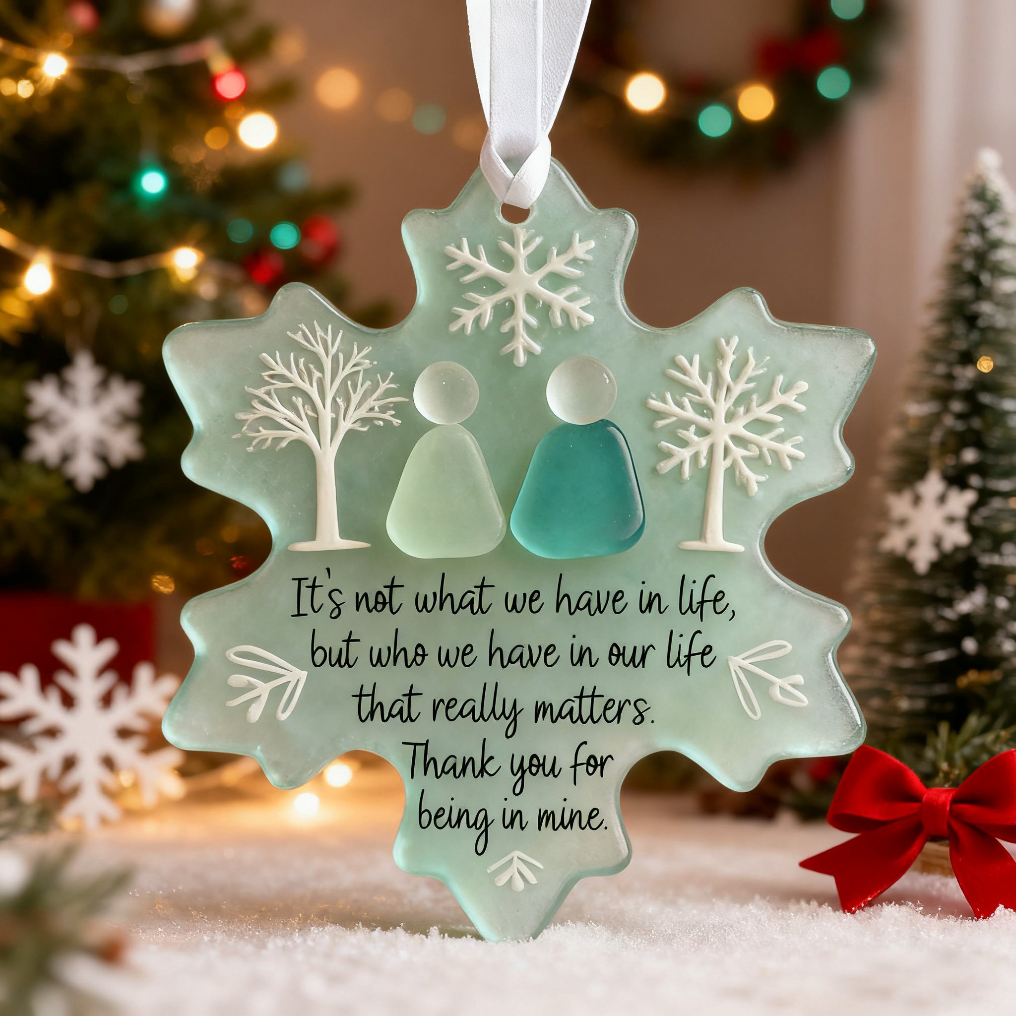 🌊Snowflake-Shaped Sea Glass Friendship Decor❄✨ Shaped by Nature & Crafted by Hand!