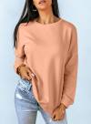 Dokotoo Women's Casual Crew Neck Sweatshirt Loose Soft Long Sleeve Pullover Tops