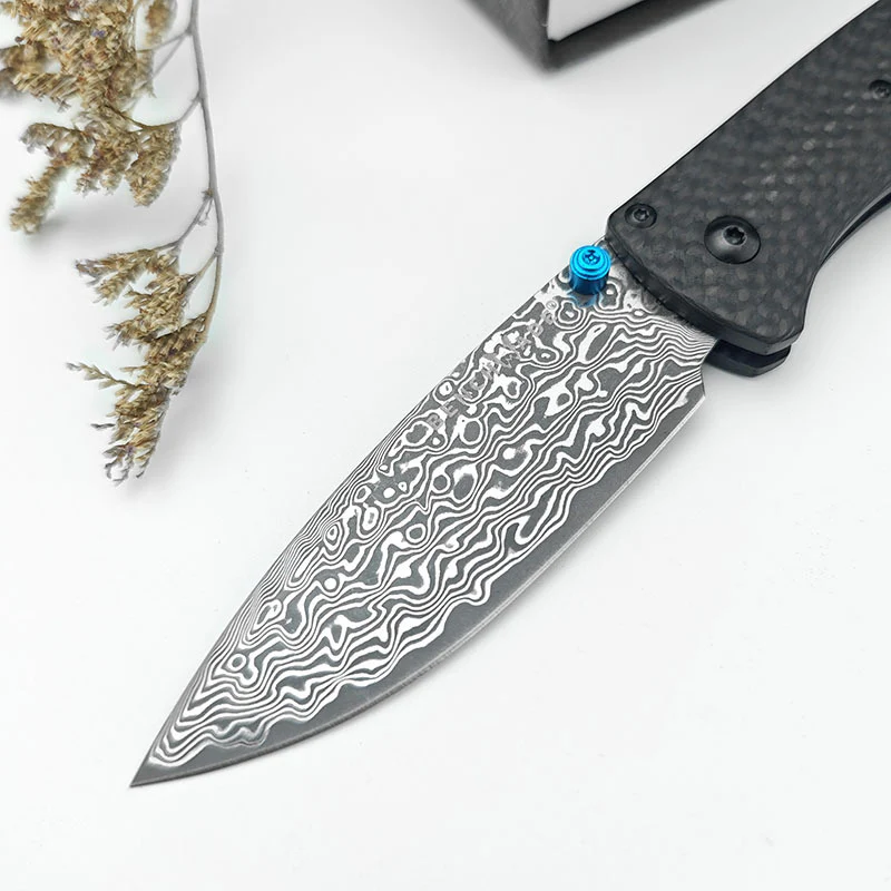 BM535C Vg10 Damascus Blade Carobon Fiber Handle Pocket Knife
