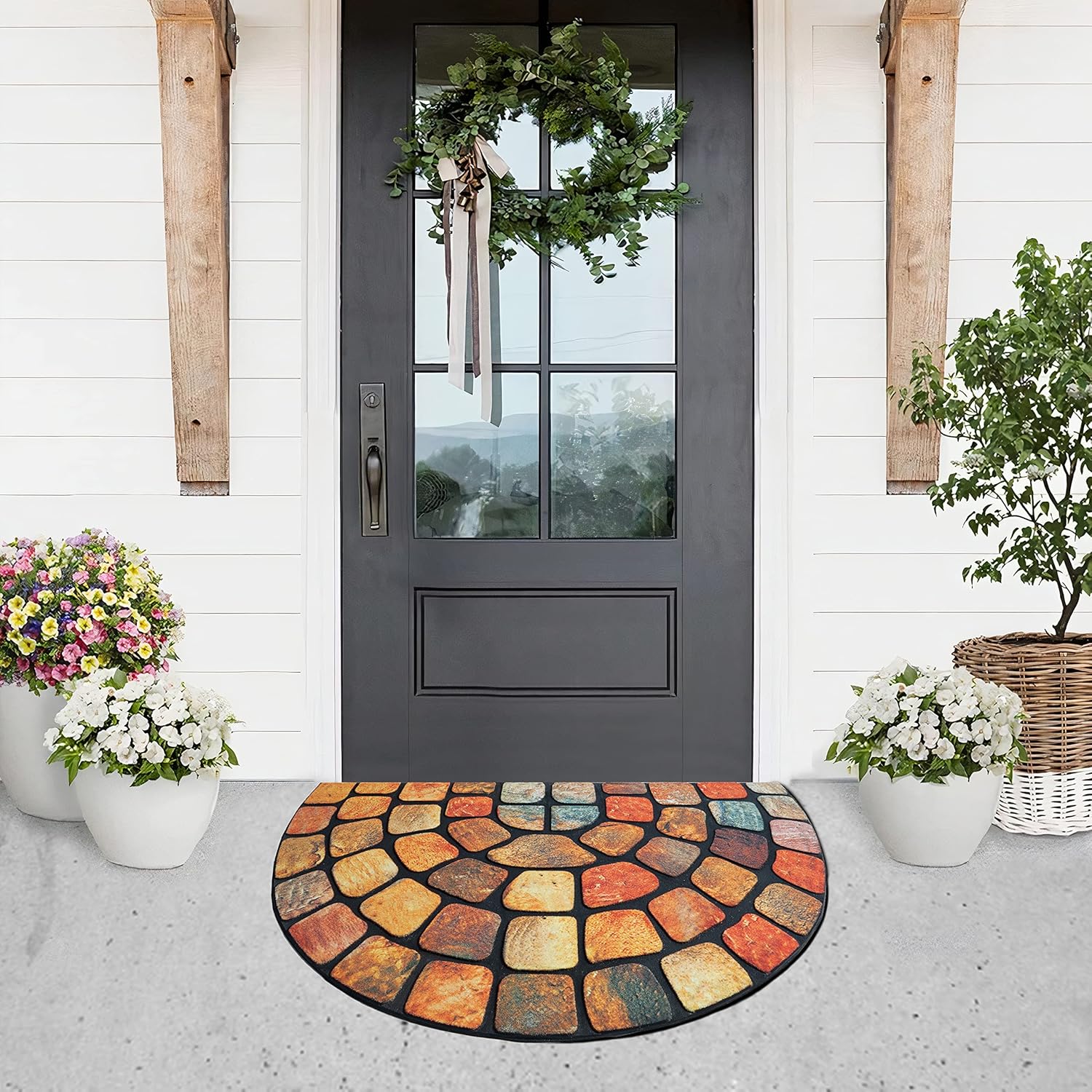 🎁TikTok Last Day Sale - 70% OFF💖Boho Style Semicircular Door Mat - Non Slip Soft Floor Carpet