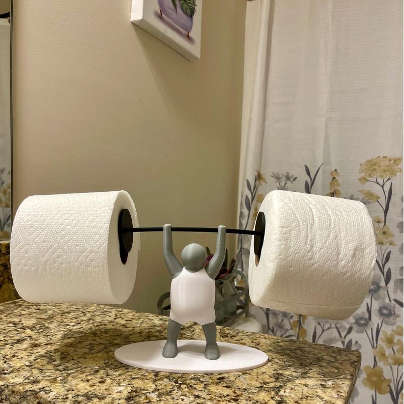 🎄TikTok Christmas Sale - 70% OFF✨Funny Weightlifter Toilet Roll Holder