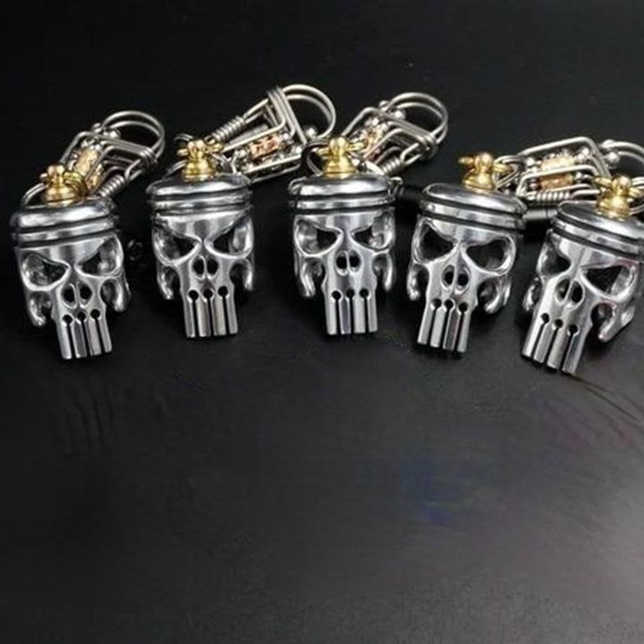 (🔥Last Day Promotion 70% OFF) Piston art skull keychain