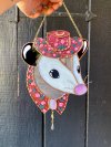 Handmade Opossum Stained Glass Suncatcher