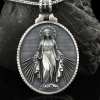 2024 Pure Tin Miraculous Medal Virgin Mary Necklace