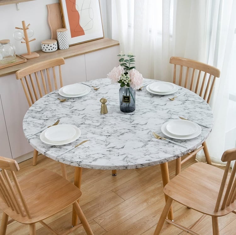 🔥Last Day Sale-45% OFF❤️Round Vinyl Fitted Tablecloth with Flannel