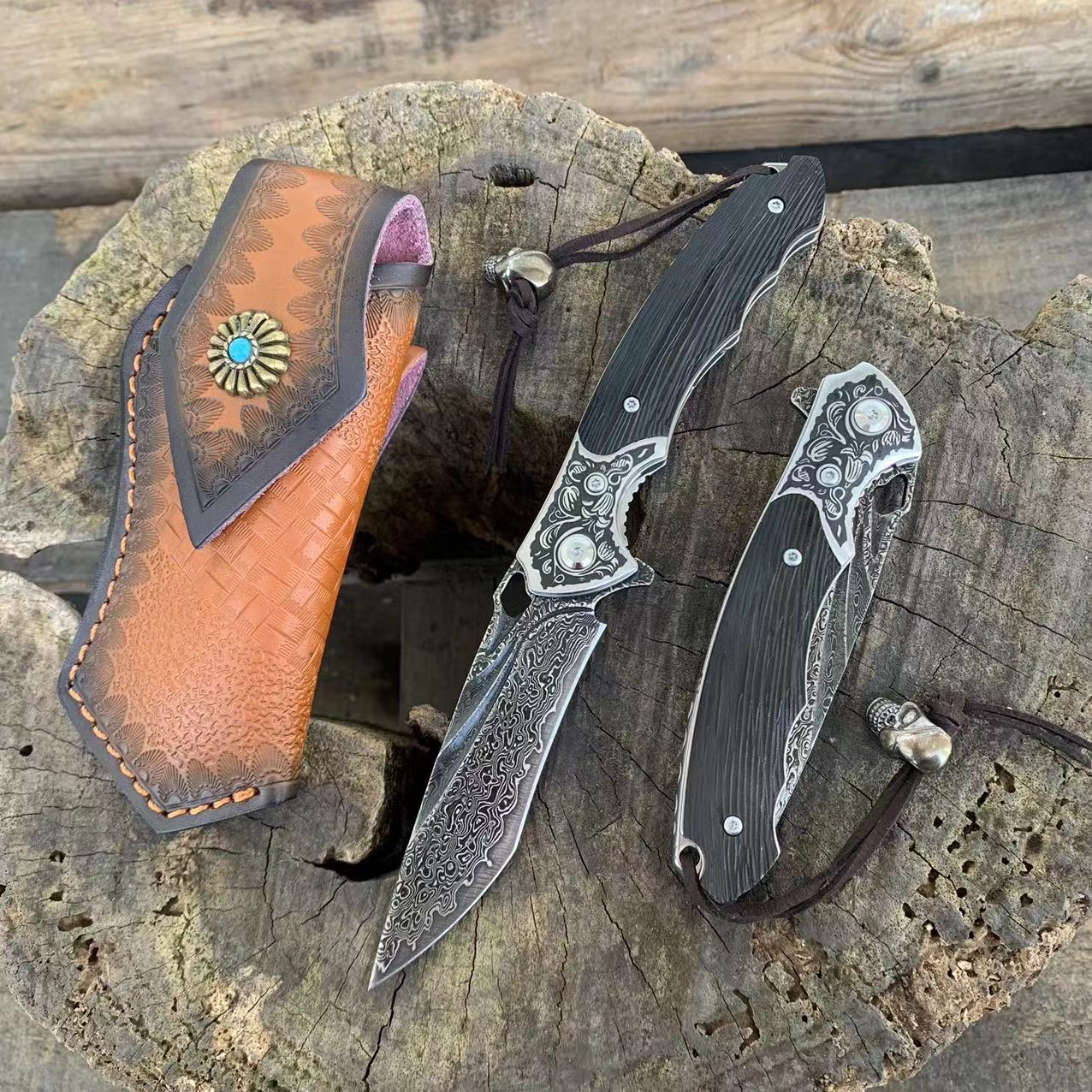 VG10 Black Bear Folding Knife(Max Carter Handmade®)