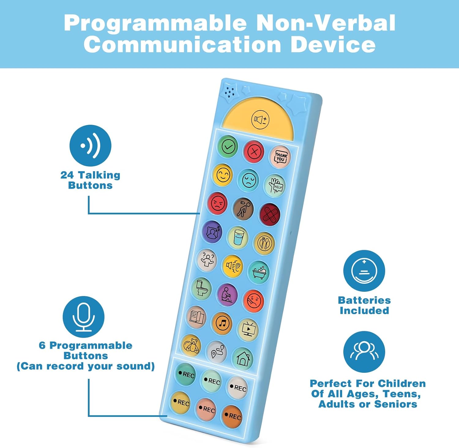 ⏰LAST DAY SALE 50% OFF💥AAC Device for Autism, Non Verbal Communication Tools for Speech Therapy & Stroke Rehab