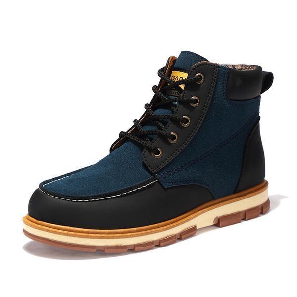 Winter Split Leather Warm Men Snow Boots