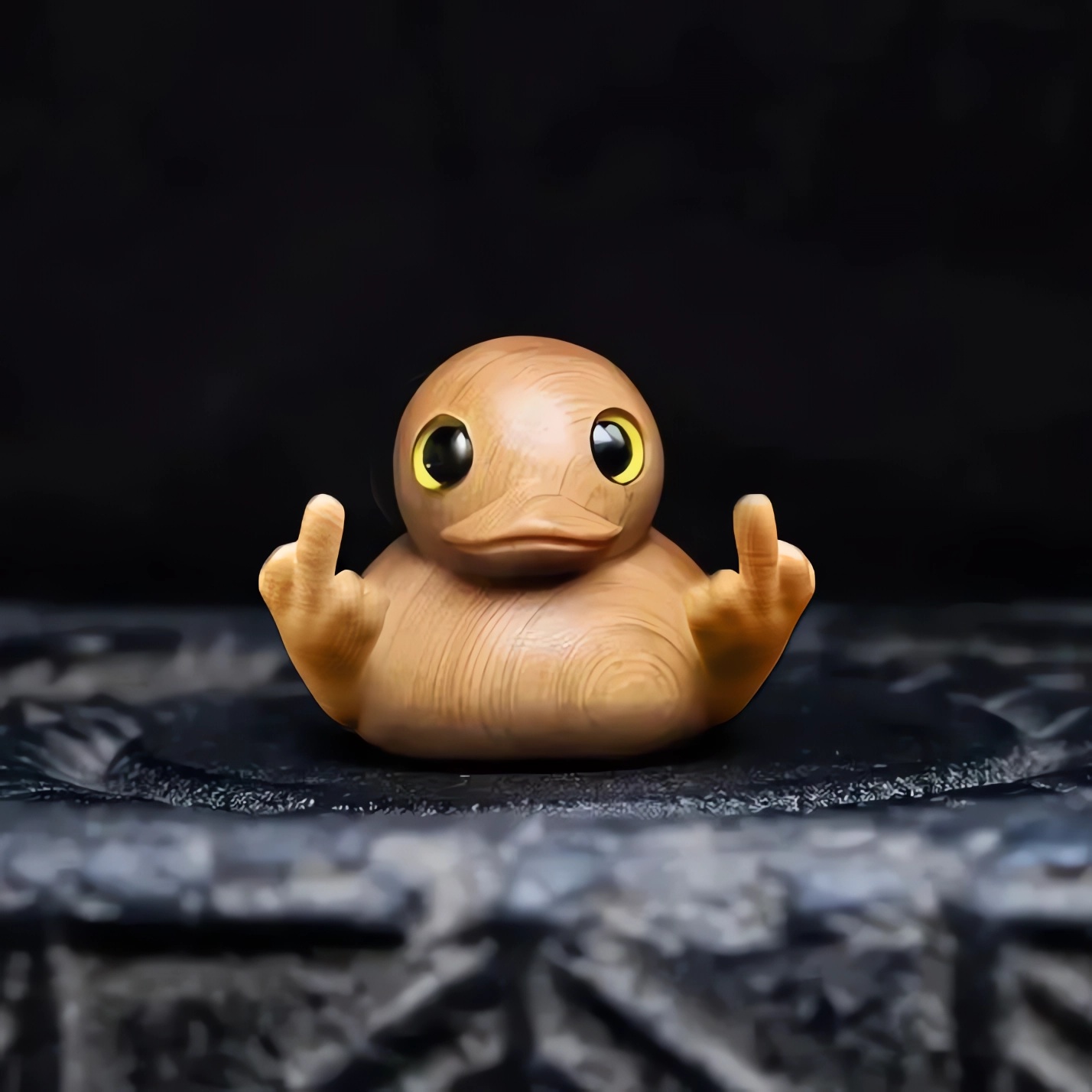 🤣🦆Funny Handmade Wooden Middle Finger Duck