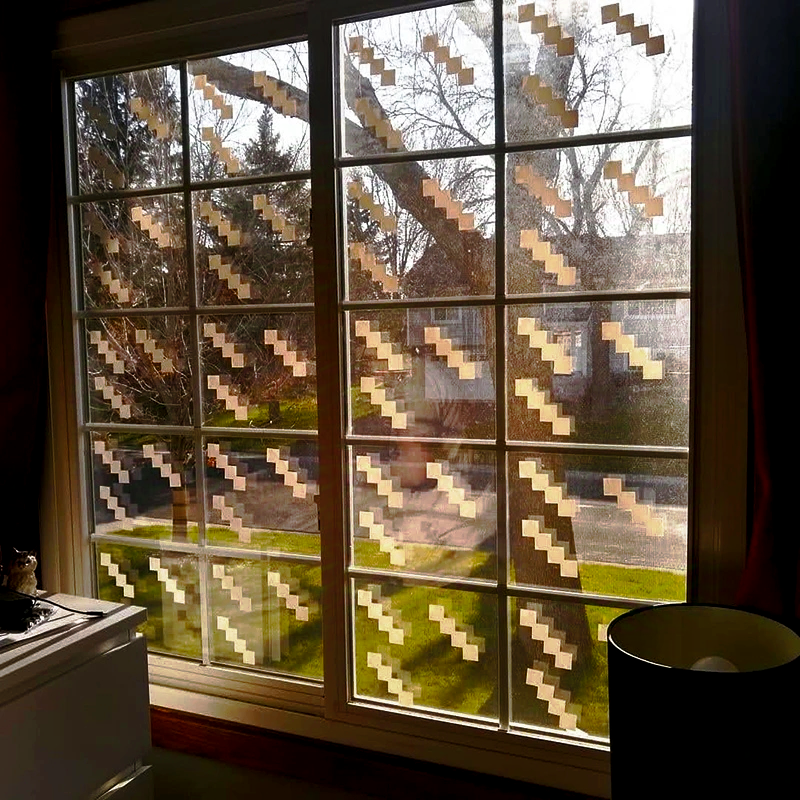 👾Pixelated Glass Window Stickers