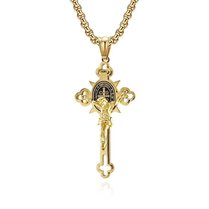 🙏LAST DAY SALE 50% OFF🙏ST.Benedict Protection Cross Power Pendant Necklace