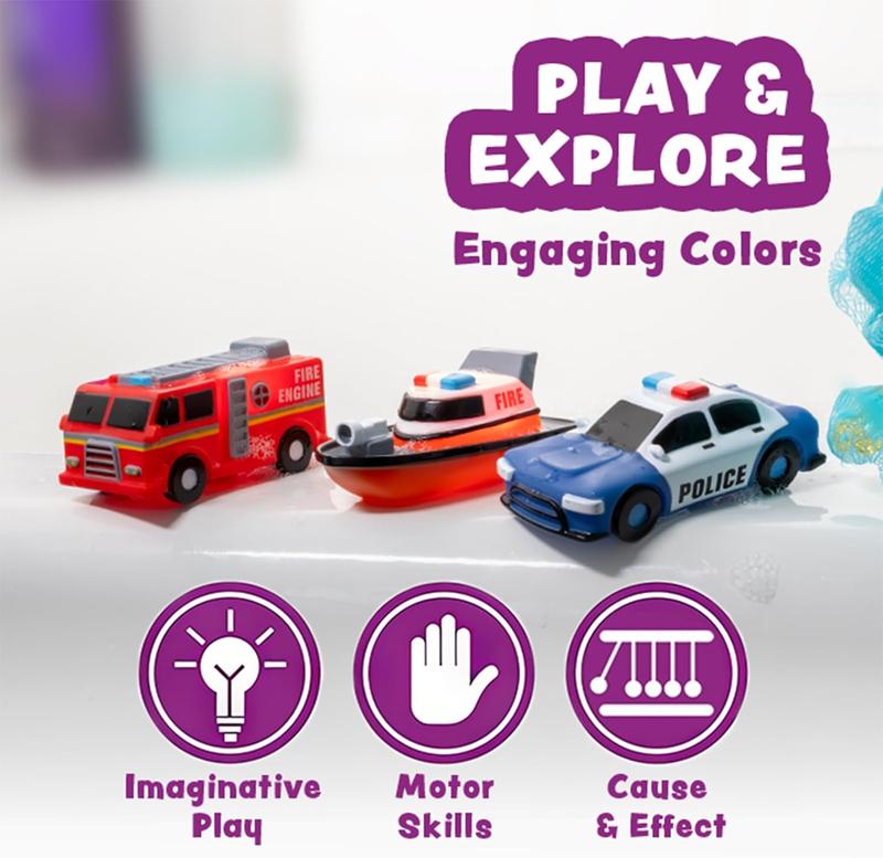 🔥LAST DAY 50% OFF🔥Emergency Cars Light Up Bath Toys