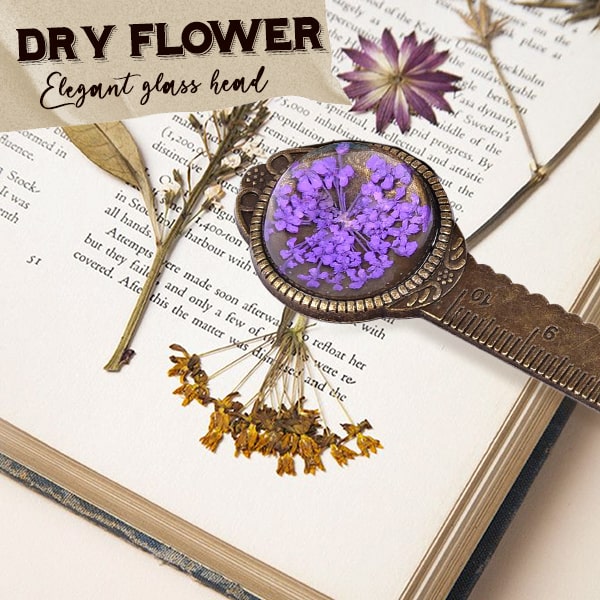 (🔥LAST DAY 50% OFF)Vintage Dry Flower Ruler Bookmark
