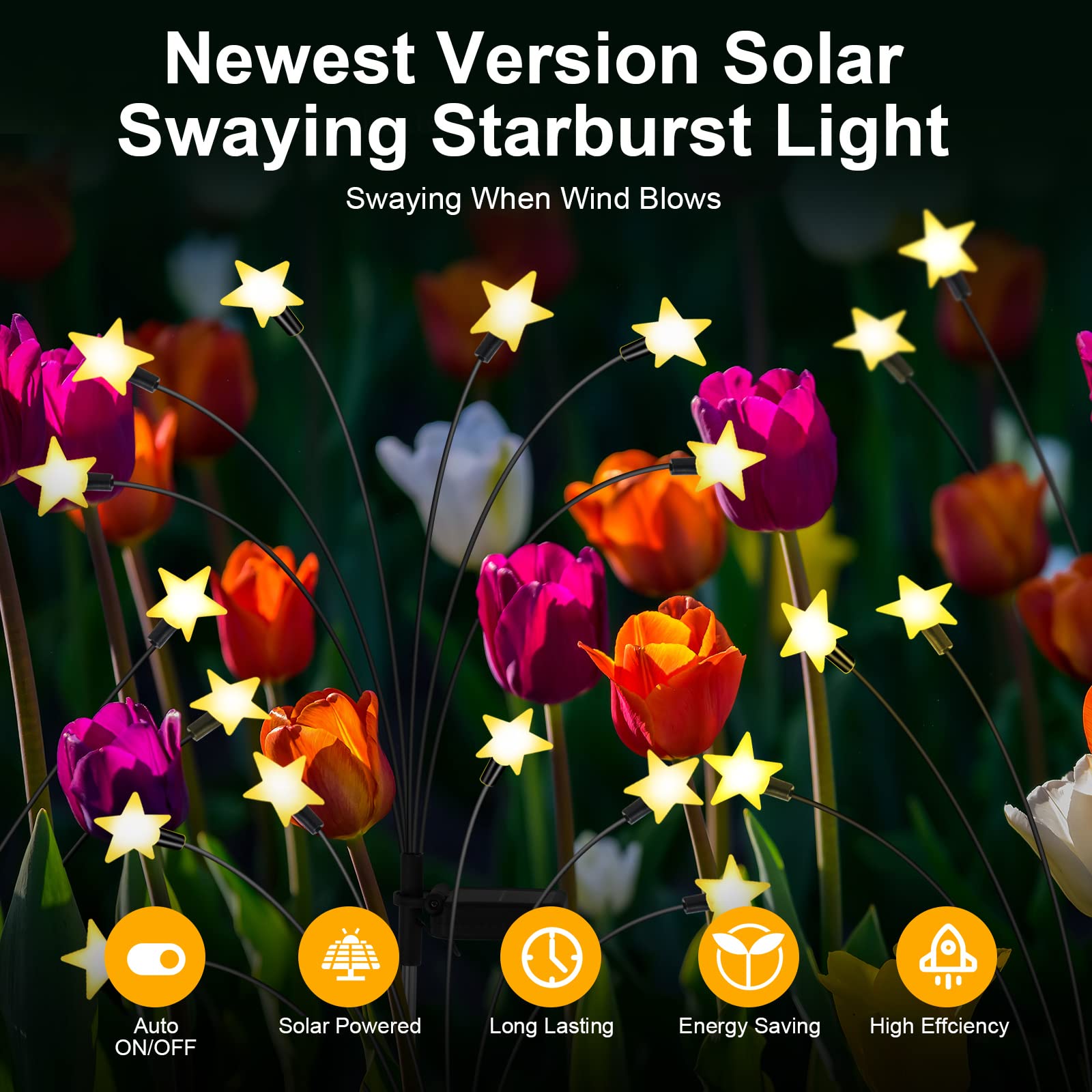 New Upgraded Solar Star Swaying Lights