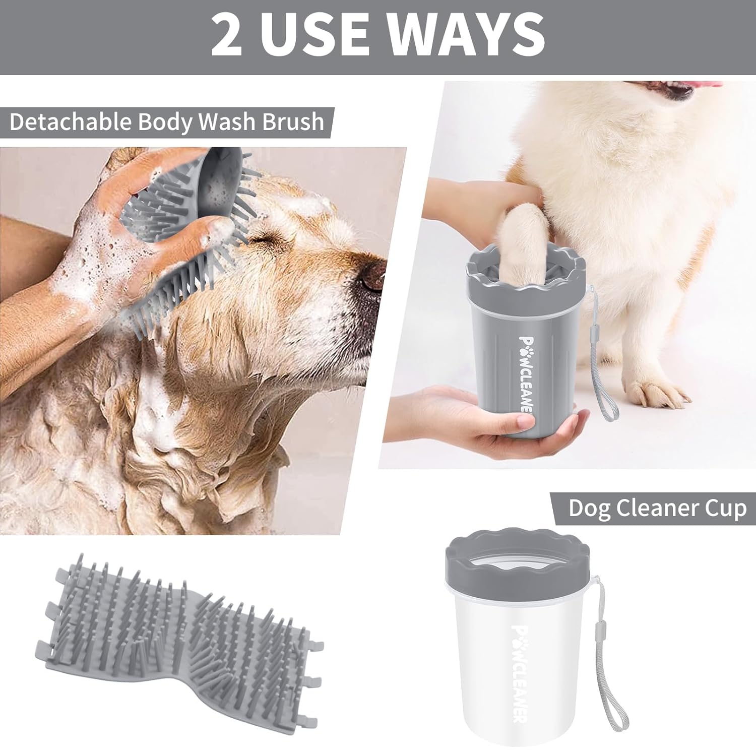 Dog Paw Cleaner, Washer, Buddy Muddy Pet Foot Cleaner for Small Medium Large Breed Dogs/Cats (with 3 absorbent towel)