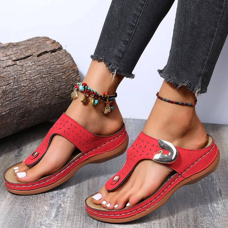 🔥Last Day 50% OFF🔥 - Roman style leather wedge shoes for women