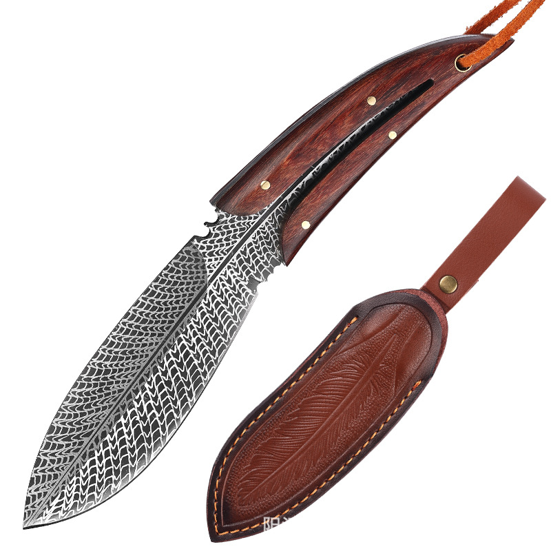 💝2023 Father's Day Save 48% OFF🎁Phoenix Feather Pattern Outdoor Knife(BUY 2 GET FREE SHIPPING)