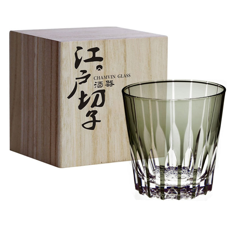 Light Gray Star Edo Kiriko Whiskey Glass