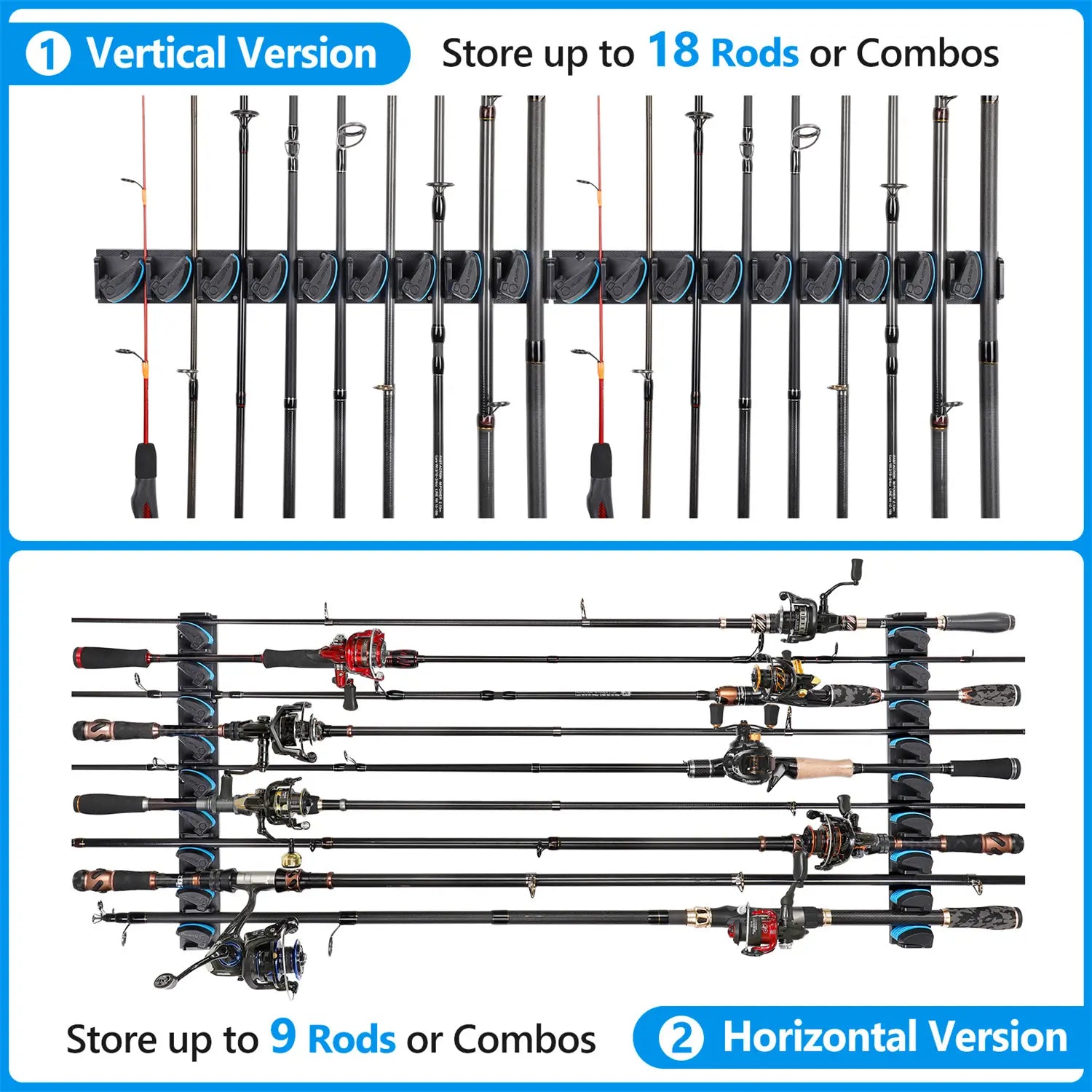 🚚𝐁𝐔𝐘 𝟐 𝐅𝐑𝐄𝐄 𝐒𝐇𝐈𝐏𝐏𝐈𝐍𝐆🚚-Fishing Pole Organizer Holder Wall Rack